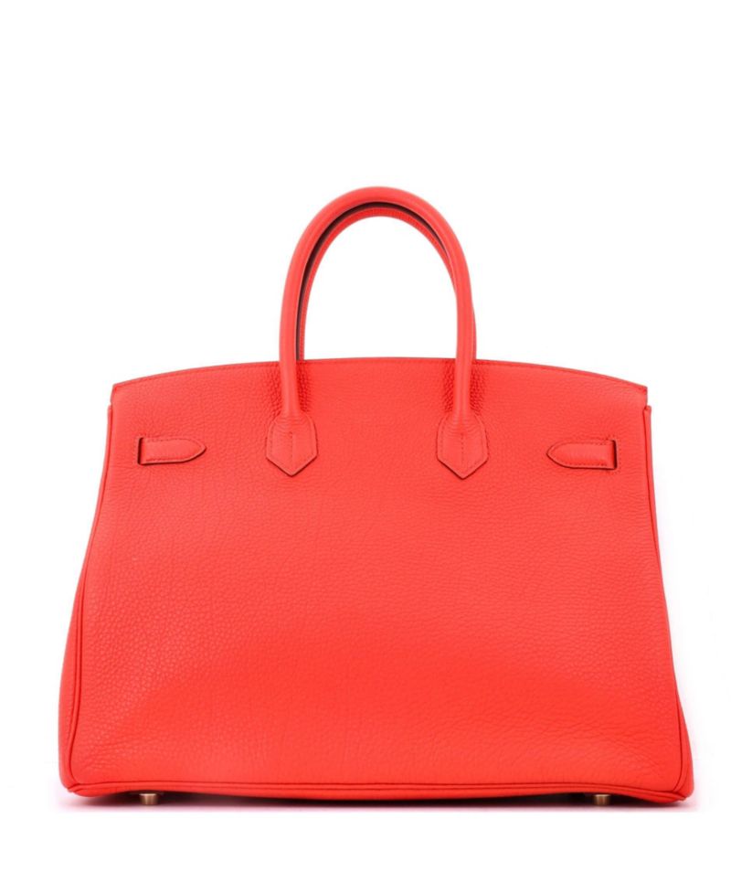 Pre-Owned Hermes Birkin 35 Handbag Orange Togo with Gold Hardware