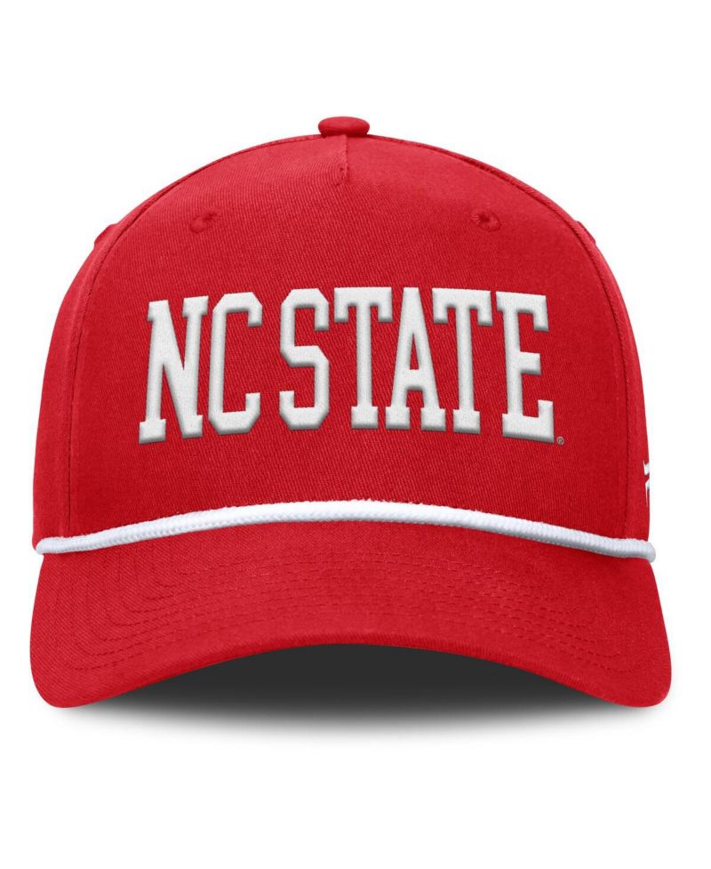 Men's Red NC State Wolfpack Foul Ball Rope Adjustable Hat