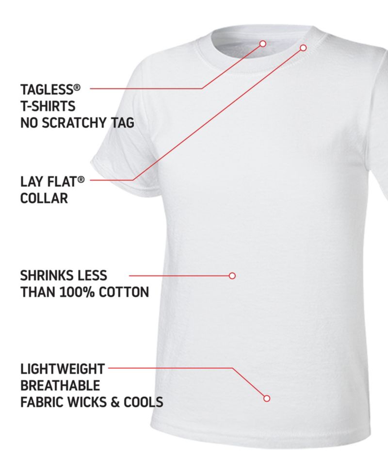 Big Boys Ultimate Cotton Blend Crew Undershirt, Pack of 5