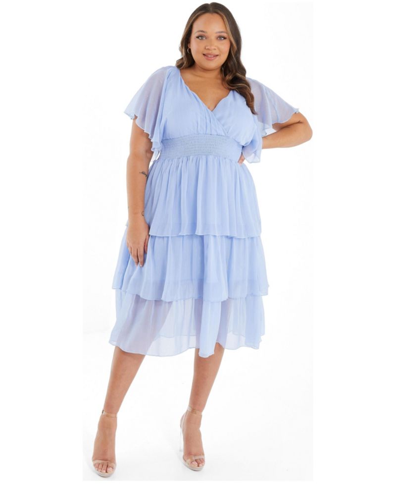 Women's Plus Size Chiffon Midi Dress