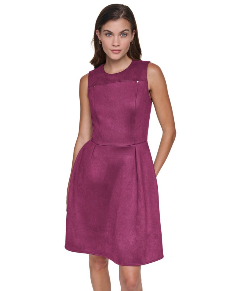 Women's Crew Neck Fit & Flare Dress
