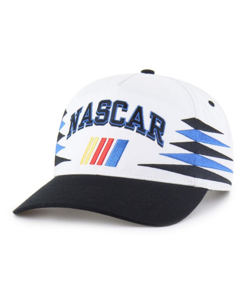 Men's White/Black NASCAR Diamond Cut Hitch Adjustable Hat