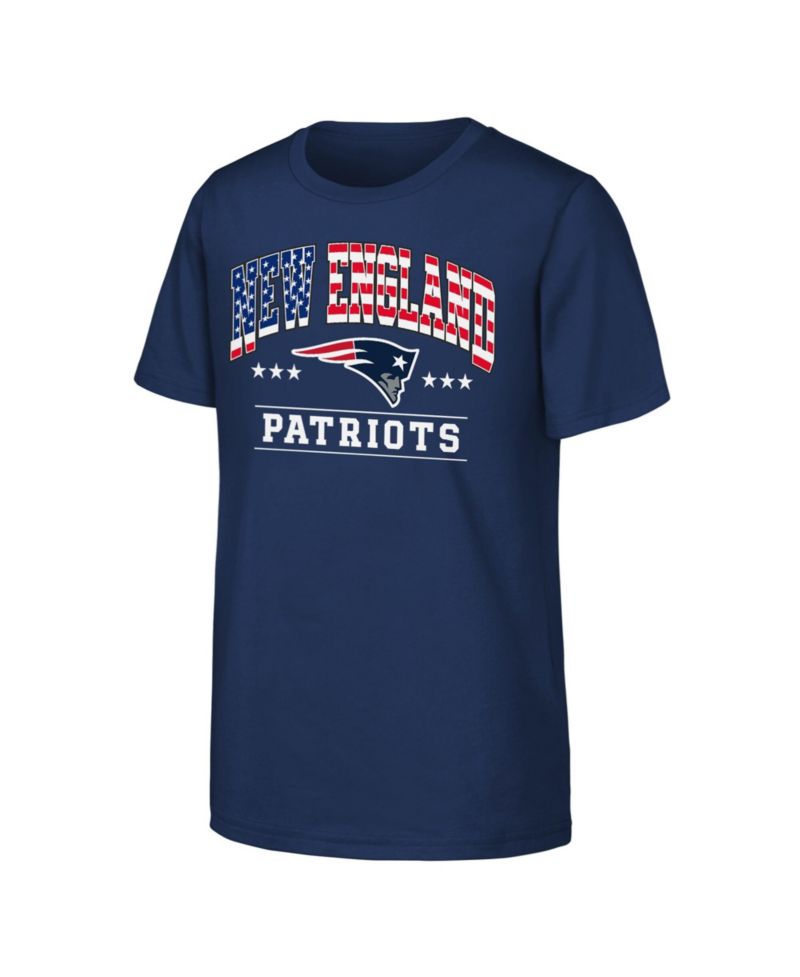 Big Boys and Girls Navy New England Patriots Americana Arch T-Shirt