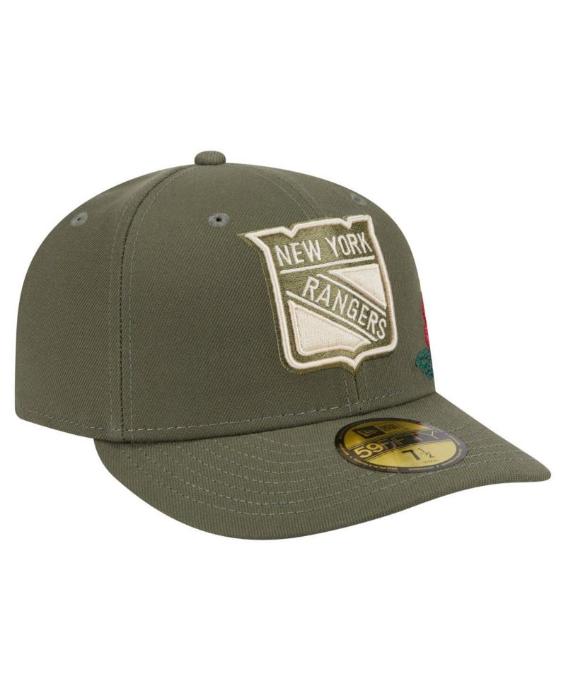 Men's Olive New York Rangers Tonal Florals 59FIFTY Fitted Hat