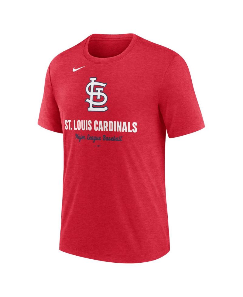 Men's Heather Red St. Louis Cardinals Logo Tri-Blend T-Shirt
