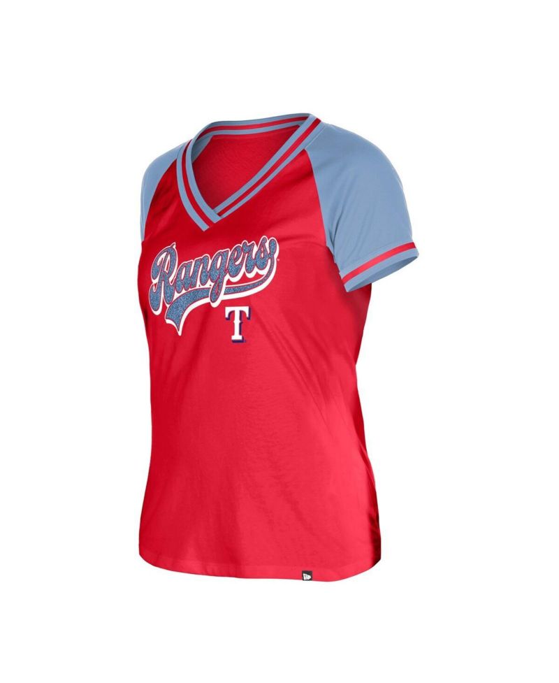 Women's Red Texas Rangers Gameday V-Neck T-Shirt