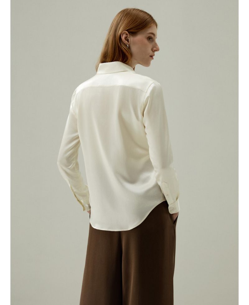 Women's Tailored Button Down Regular Fit Silk Shirt