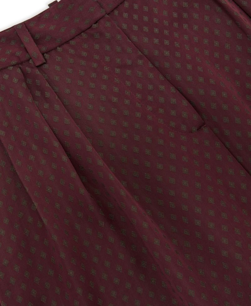 Women's Tilly Double-Pleat Wide-Leg Jacquard Pants