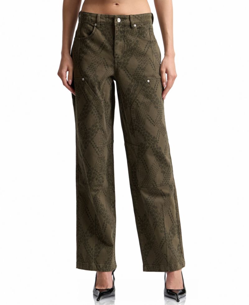 Women's Snake Print Straight Jeans