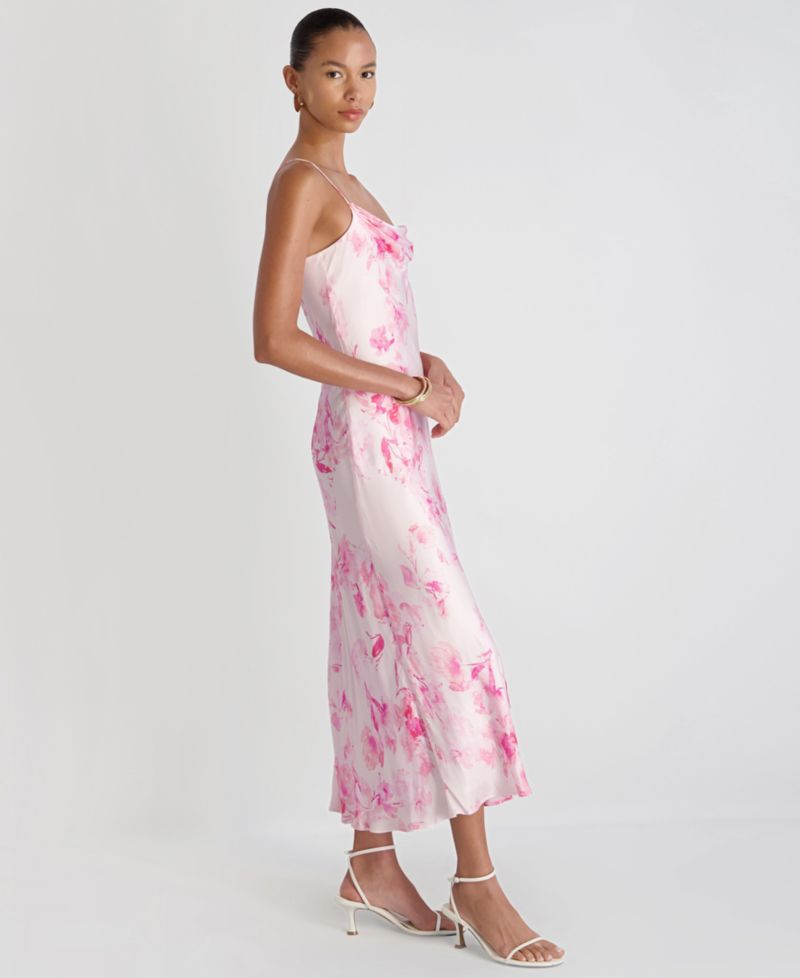 Women's Oona Satin Sophie Cowl Neck Flare Midi Dress