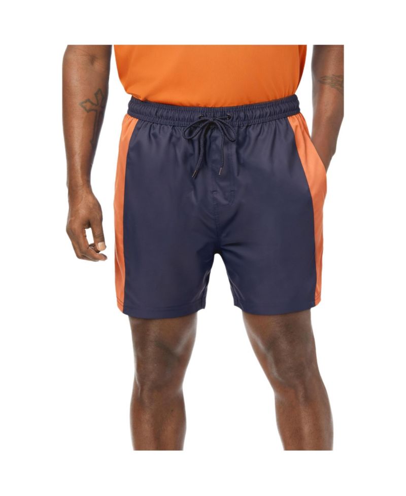 Men's Big and Tall 5" Contrast Swim Shorts with Super Stretch Liner