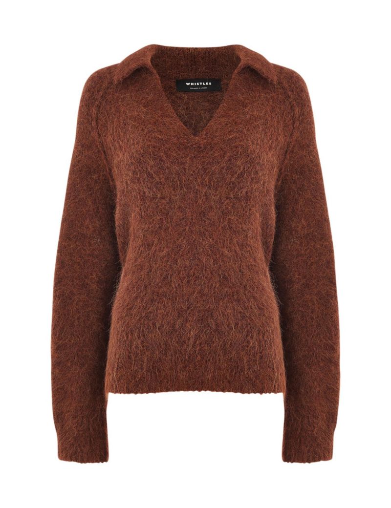 Women's Alpaca Collar Neck Knit Sweater
