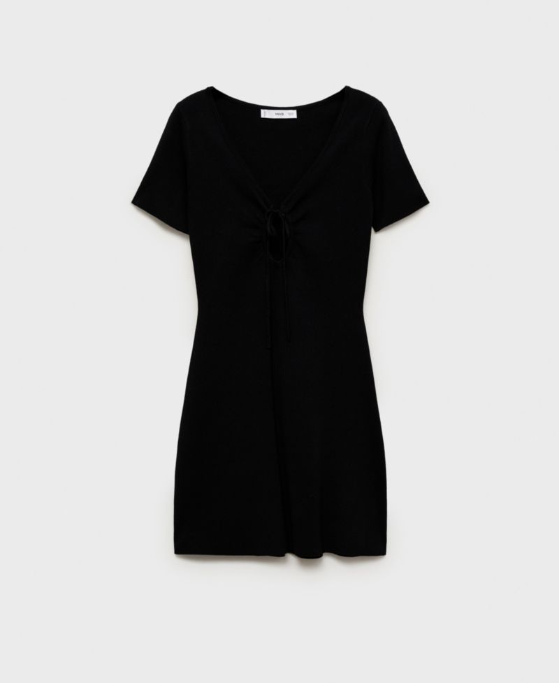 Women's Bow Neckline Knitted Dress