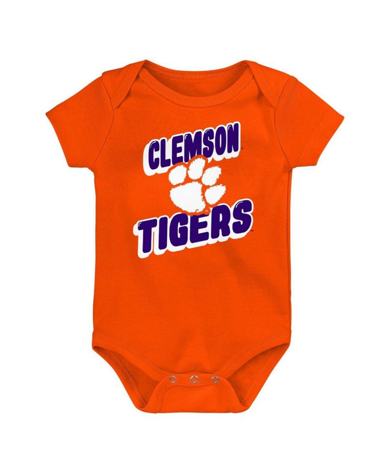 Newborn Orange Clemson Tigers Sunday Comics 3-Pack Bodysuit Set