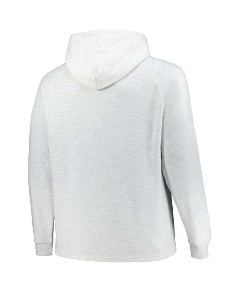 Men's Ash Los Angeles Lakers Big & Tall Raglan Tri-Blend Pullover Hoodie