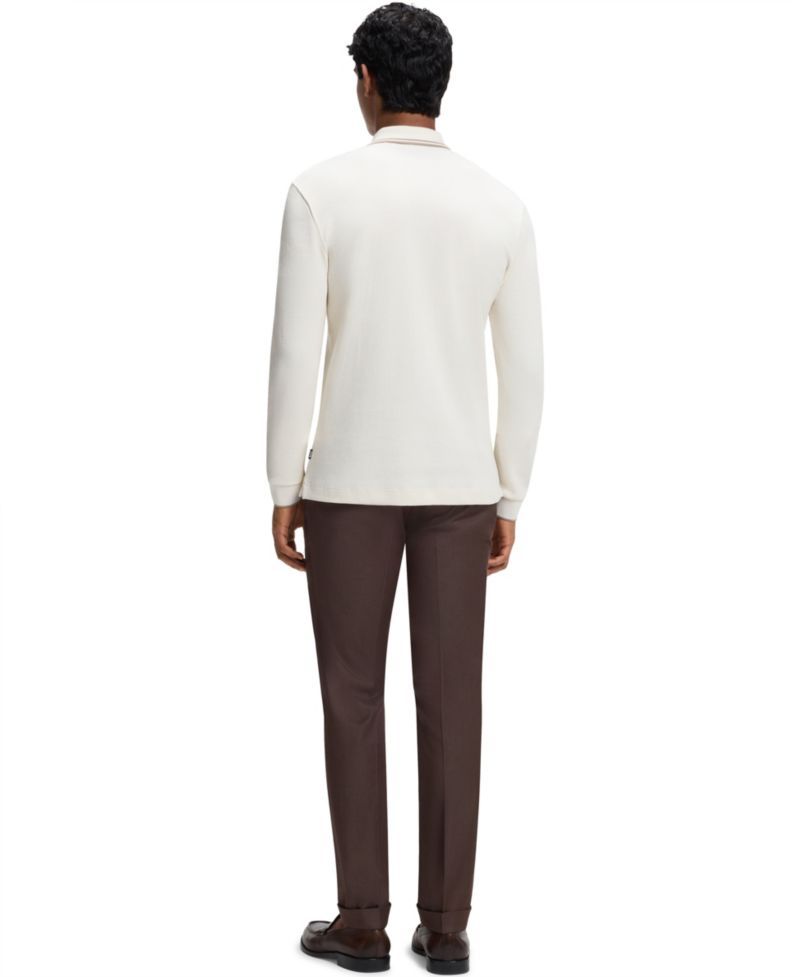 Men's H-Pittman 10 Waffle-Knit Long-Sleeve Polo Shirt