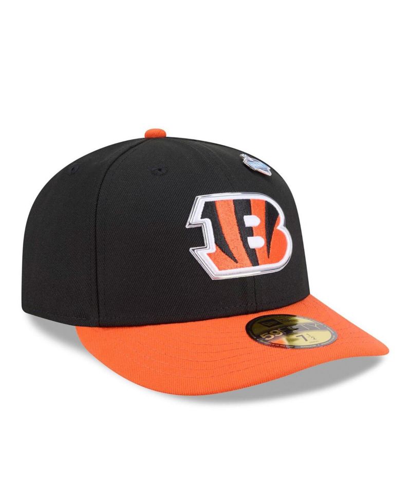 Men's Black/Orange Cincinnati Bengals 2026 NFL Draft Pre-Curved 59FIFTY Fitted Hat