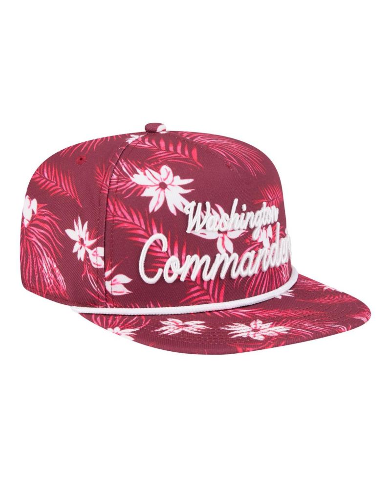 Men's Burgundy Washington Commanders Palm Print A-Frame 9FIFTY Snapback Hat