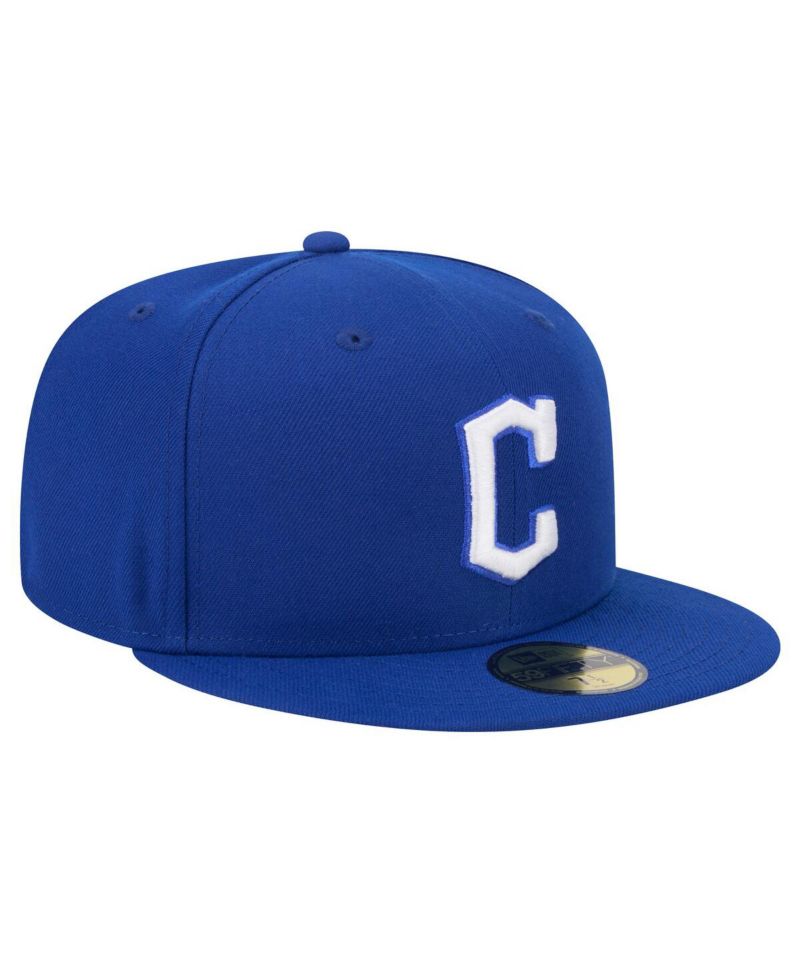 Men's Royal Cleveland Guardians White Logo 59Fifty Fitted Hat
