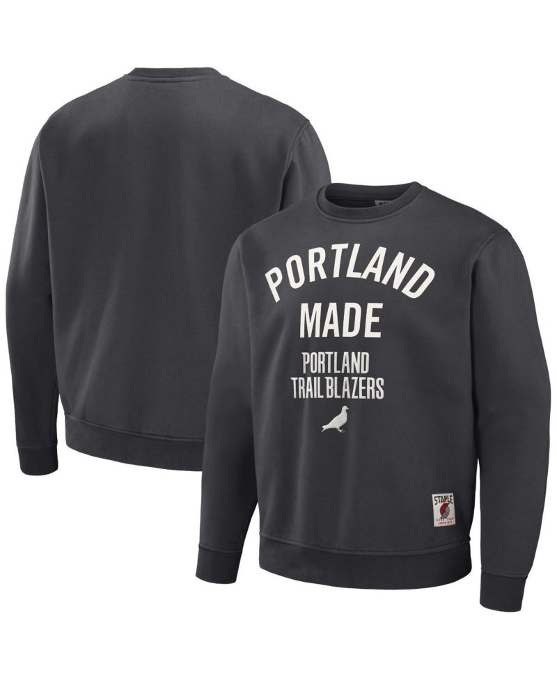 Men's NBA x Anthracite Portland Trail Blazers Plush Pullover Sweatshirt