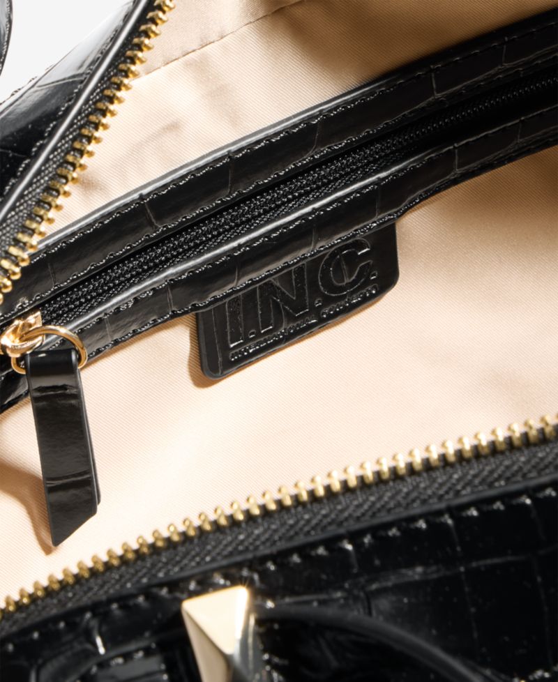 Nedda Croco-Embossed Satchel