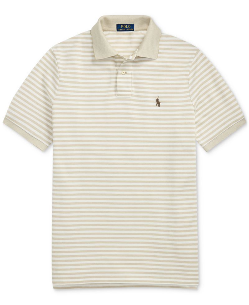 Men's Classic-Fit Striped Mesh Polo Shirt