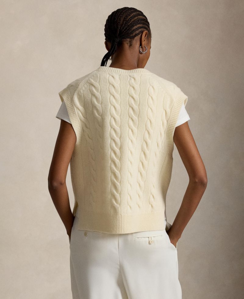 Women's Sleeveless V-Neck Wool-Cashmere Sweater Vest