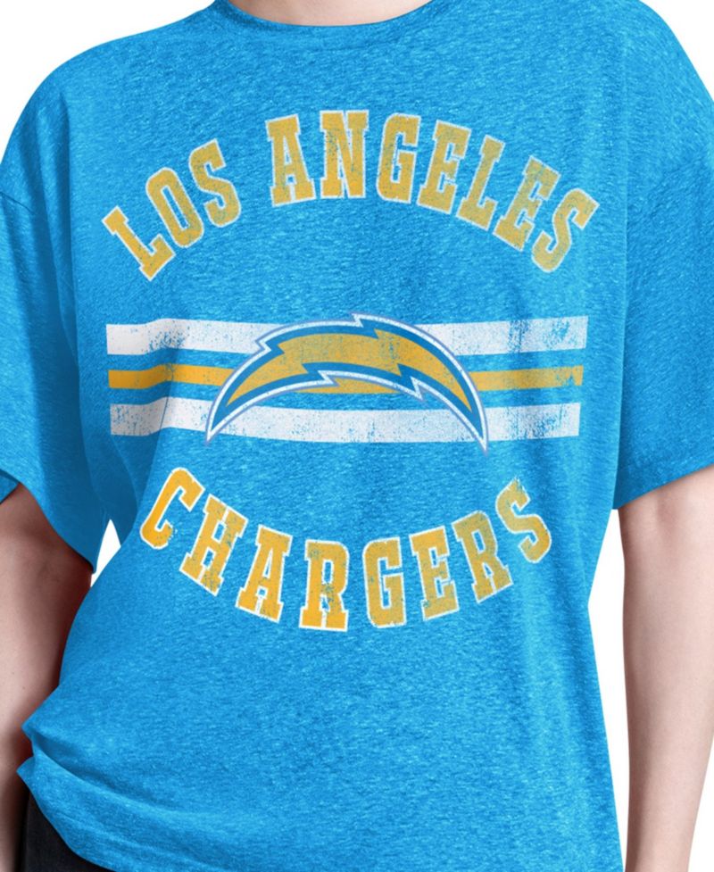 Women's Powder Blue Los Angeles Chargers Jump Shot Boyfriend Tri-Blend T-Shirt