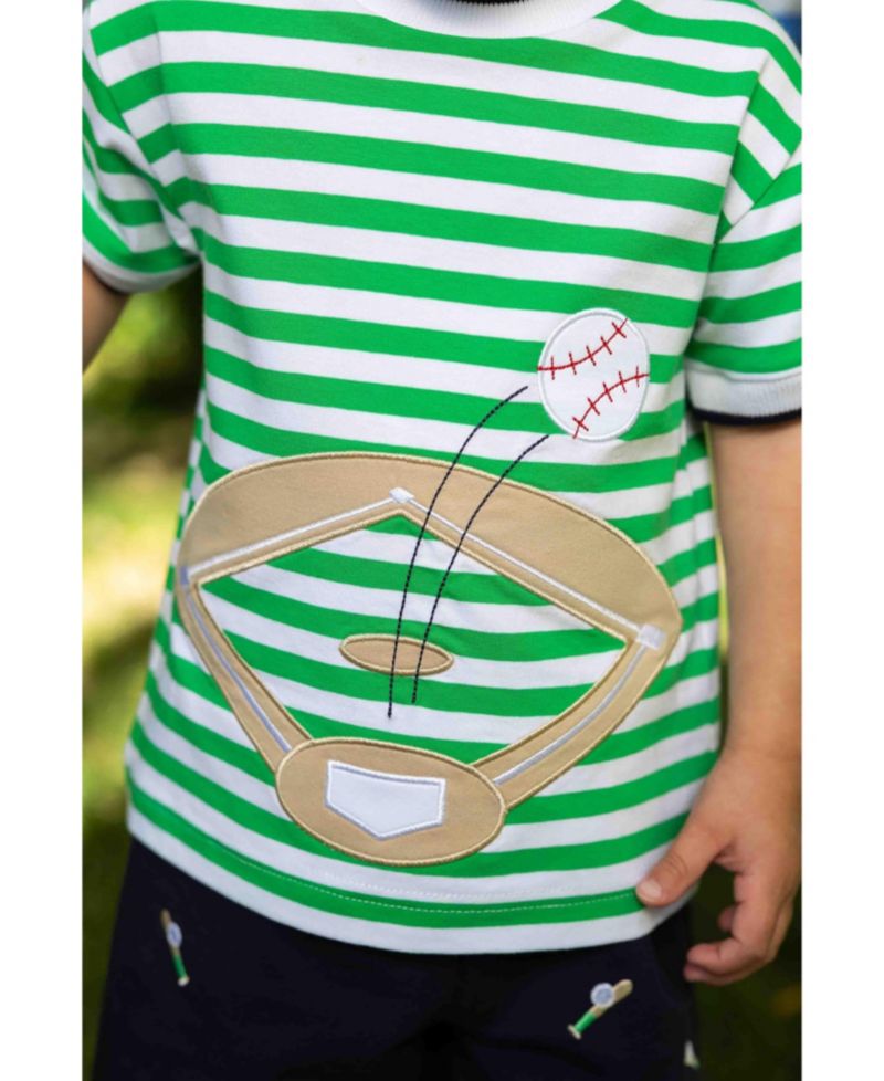 Little Boys Knit Short Set With Baseball Field