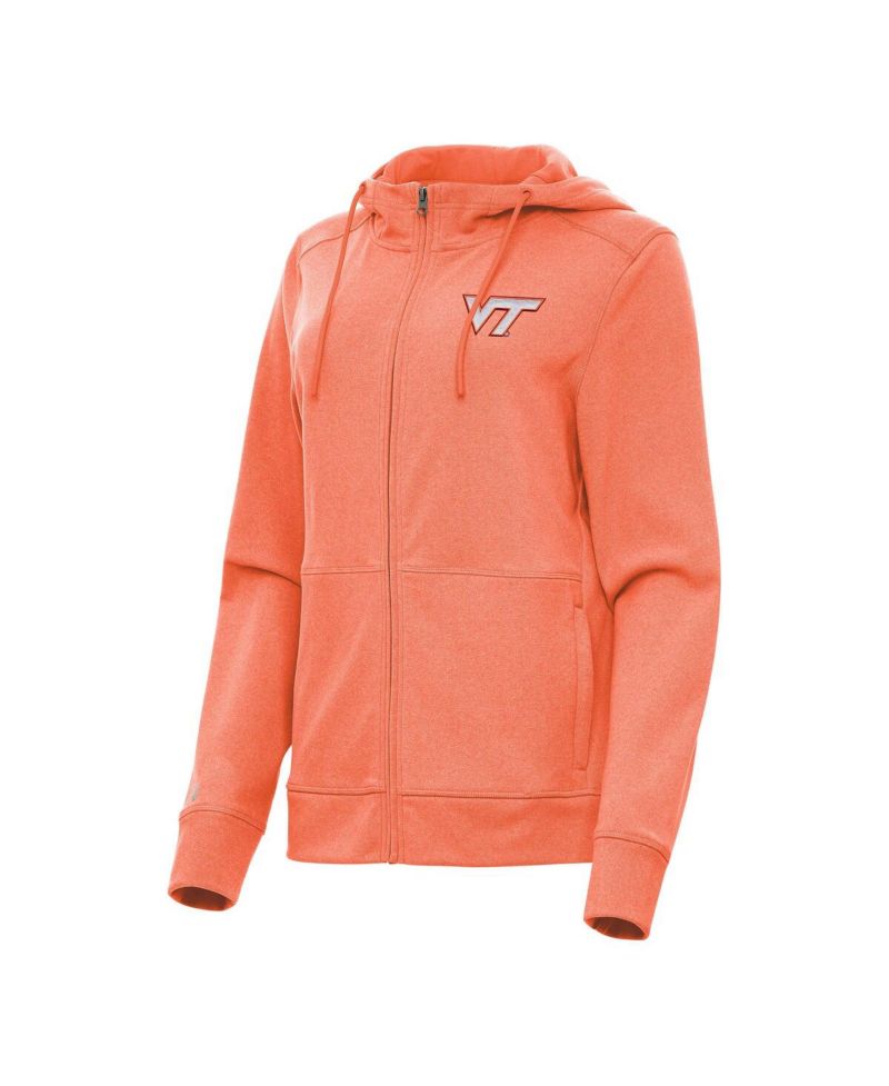 Women's Heather Orange Virginia Tech Hokies Seeker Full-Zip Hoodie