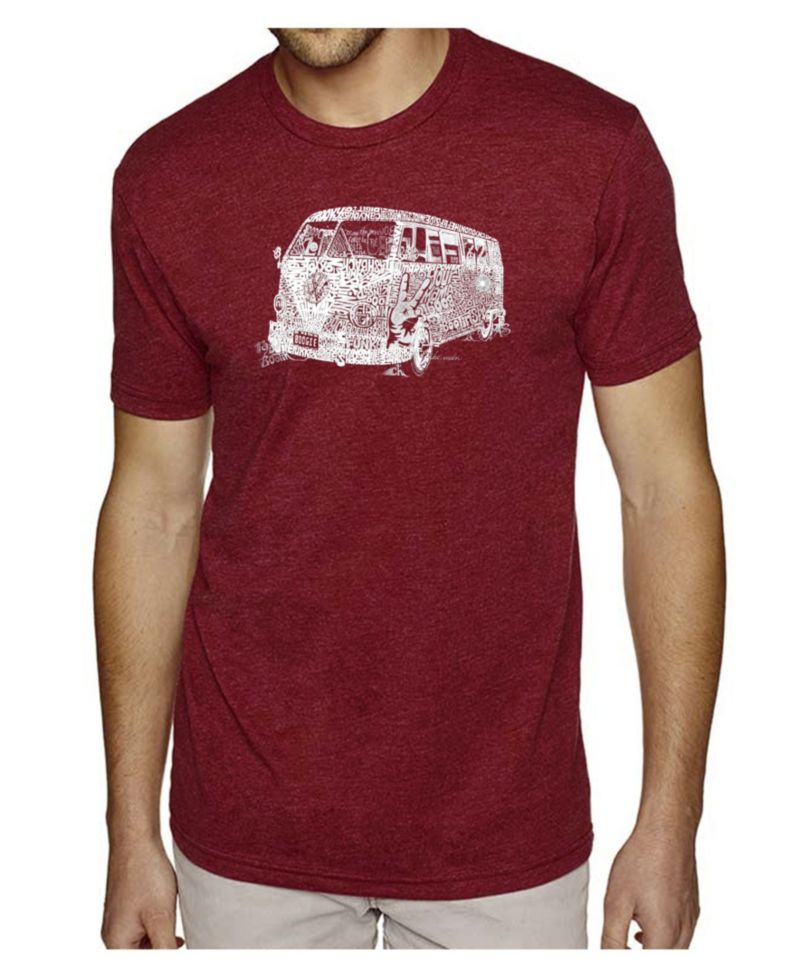 Men's Cotton/Poly Blend Word Art T-Shirt - 70's Bus