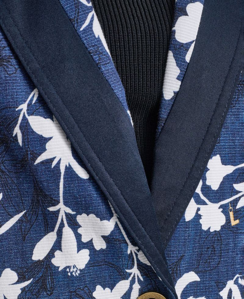 Petite Printed Collared Neck Blazer