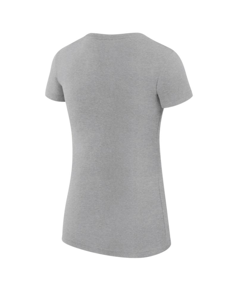 Women's Heather Gray Los Angeles Dodgers Super-Slim Fit Lightweight City Graphic T-Shirt