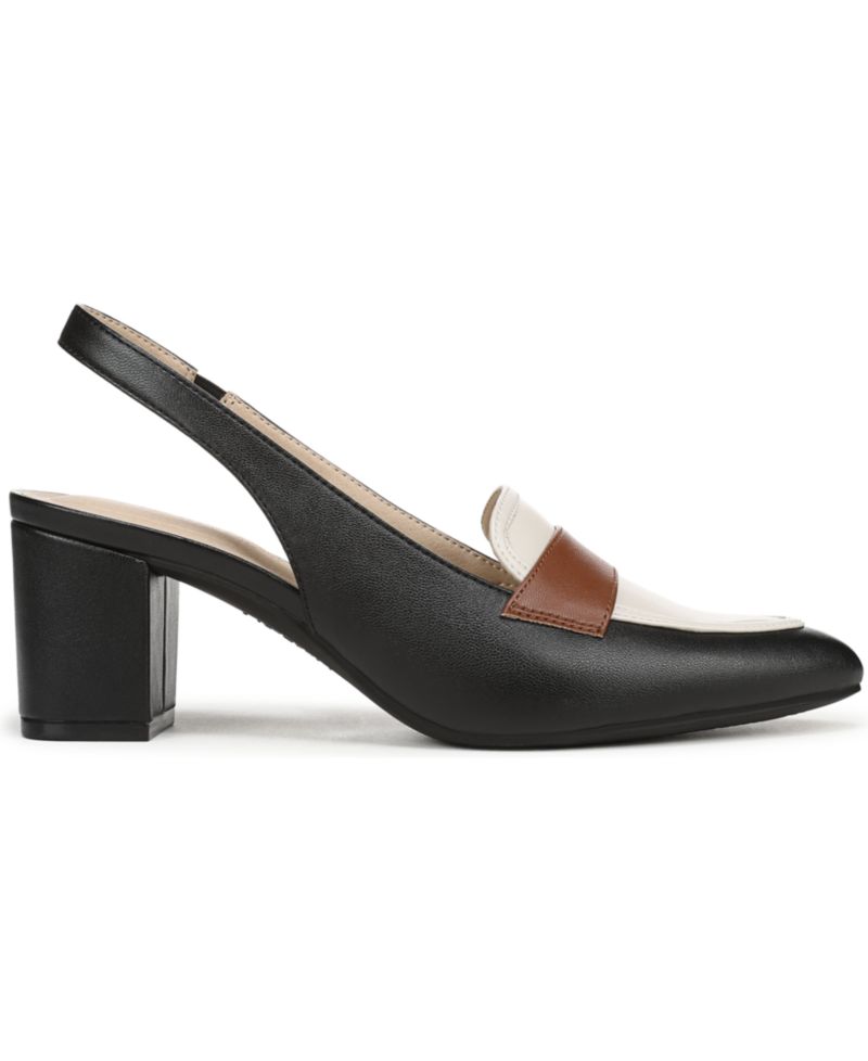 Women's Angel Pointed Toe Block Heel Slingback Pumps