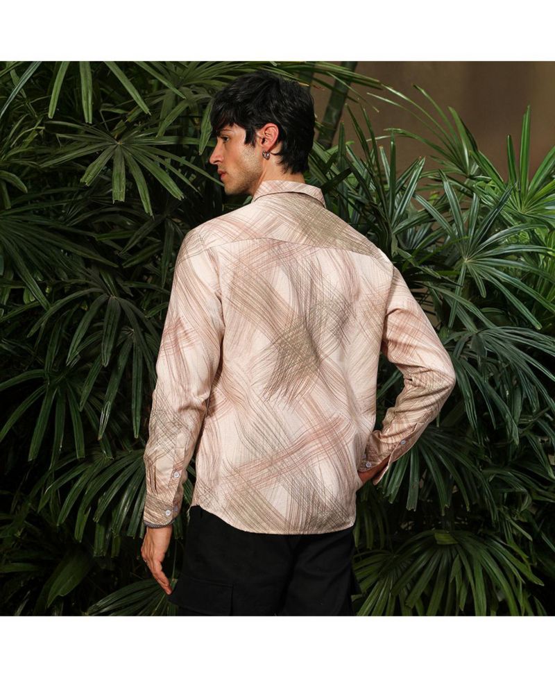 Men's Ecru Beige Soft-Brushed Shirt