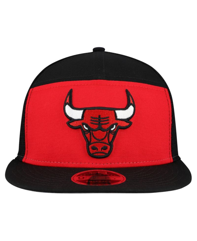 Men's Red/Black Chicago Bulls Outdoor Split Panel 9FIFTY Snapback Hat