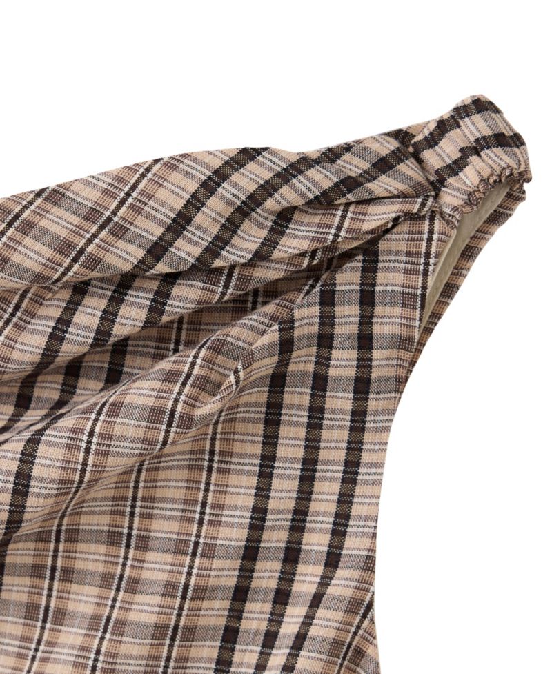 Women's Plaid Mini Asymmetrical Dress