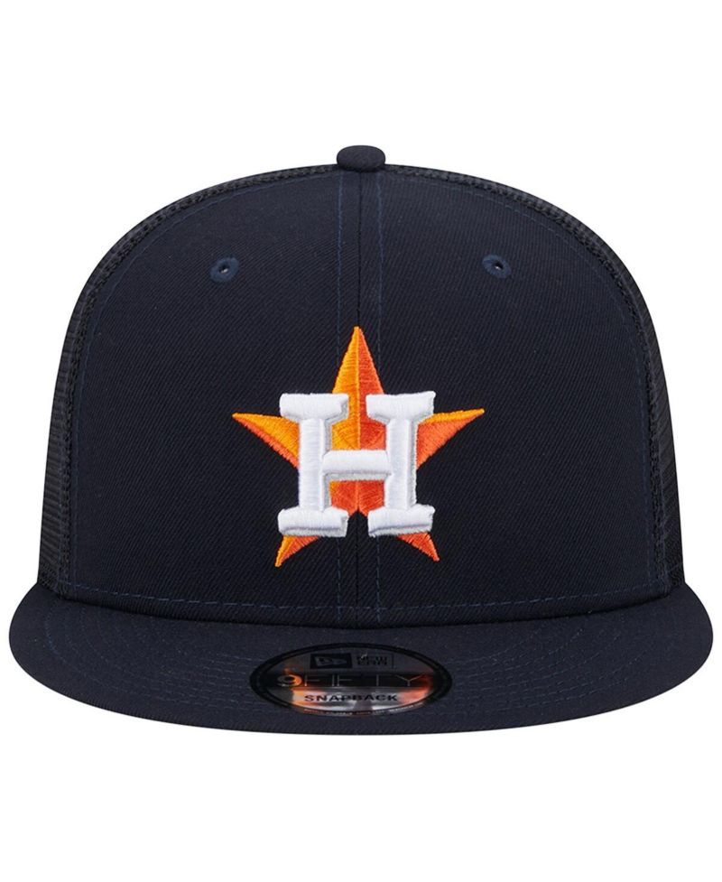 Men's Navy Houston Astros Team Color Trucker 9FIFTY Snapback Hat