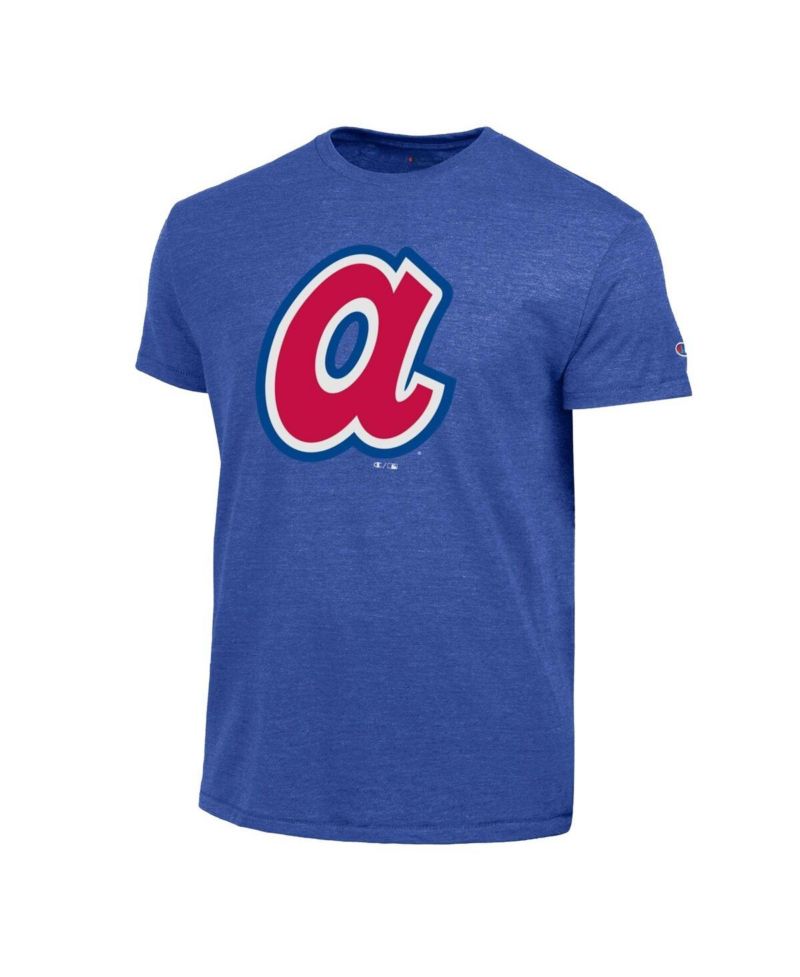 Men's Royal Atlanta Braves Cooperstown Logo Tri-Blend T-Shirt