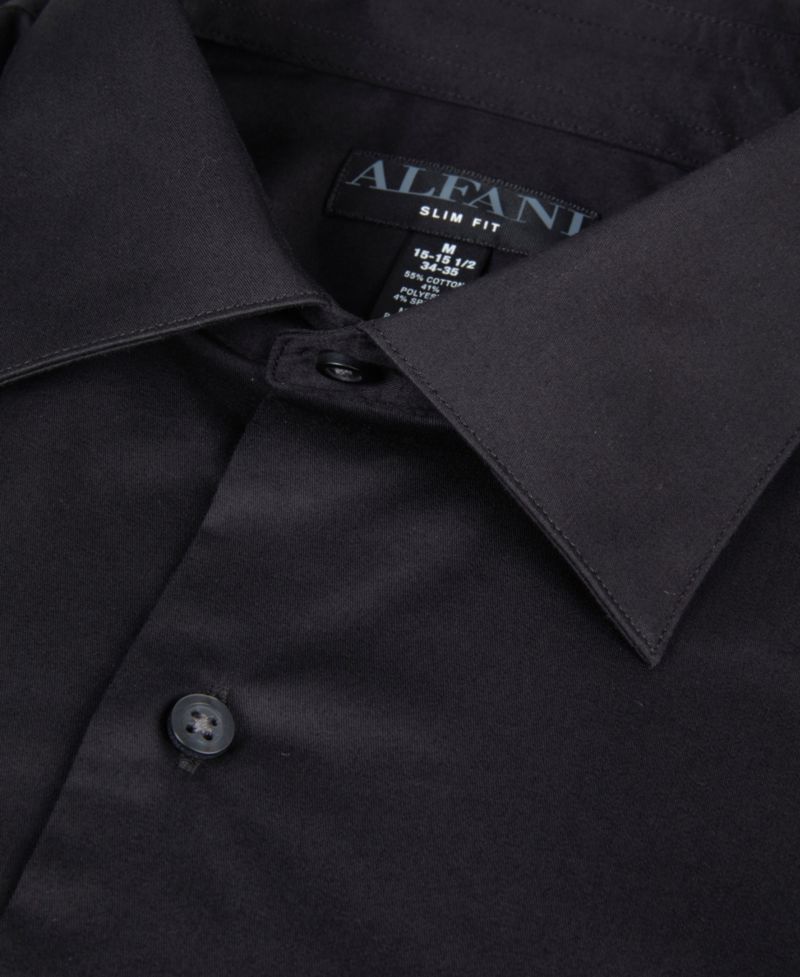 Men's Solid Slim-Fit Dress Shirt