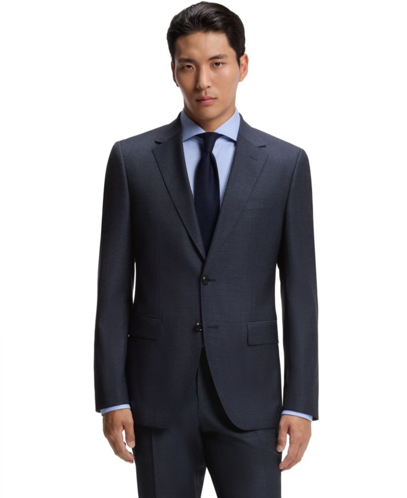Men's Patterned Stretch Wool Two-Piece Slim-Fit Suit