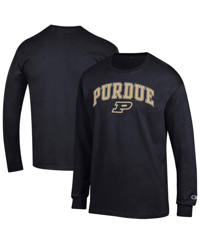 Men's Black Purdue Boilermakers Arch Over Logo Long Sleeve T-Shirt