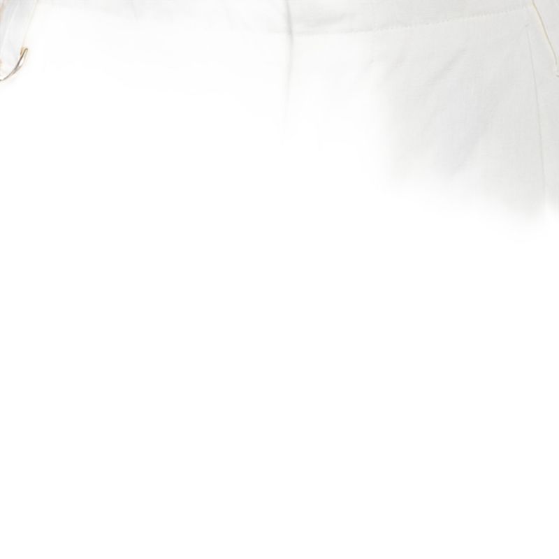 Women's Off-White Linen Wide-Leg Cropped Pants