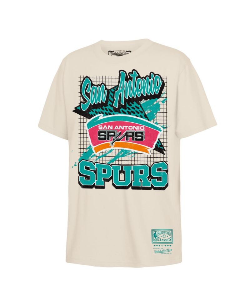 Big Boys and Girls Natural San Antonio Spurs Hardwood Classics Retro Vibe T-Shirt