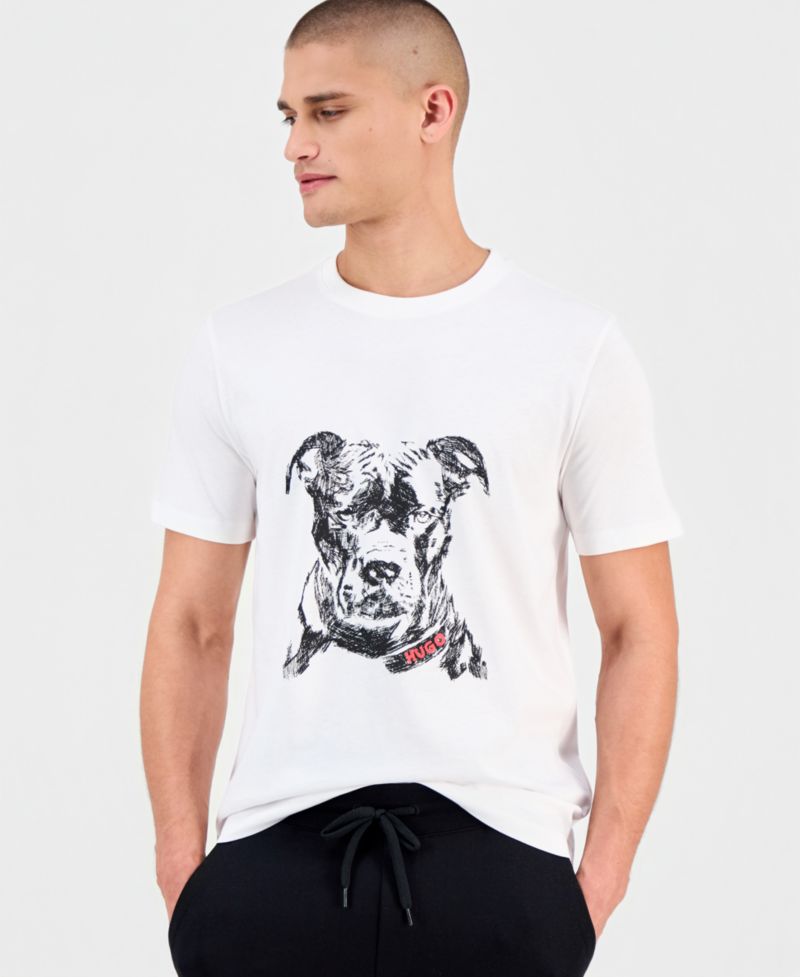 Men's Dubrox Short-Sleeve Dog Graphic Crewneck T-Shirt