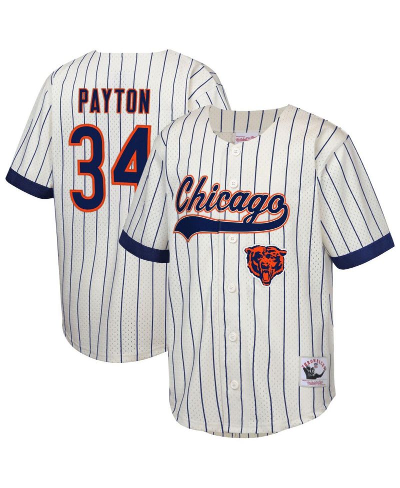Big Boys and Girls Walter Payton Cream Chicago Bears Retired Player Name & Number Baseball Jersey