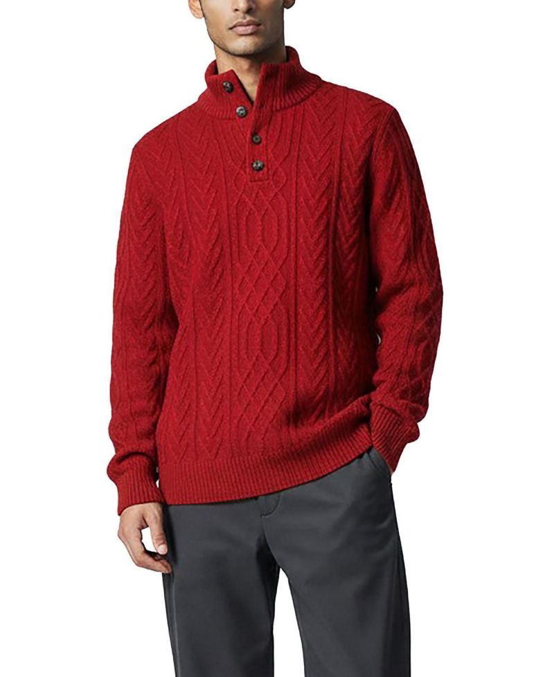 Men's Cable-Knit Mock-Neck Sweater