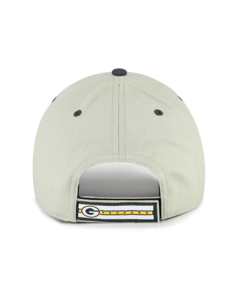 Men's '47 Gray/Black Green Bay Packers Half Block Text MVP Adjustable Hat