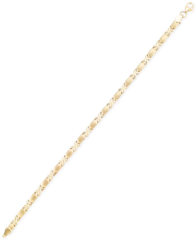 Satin Finish XO Bracelet in 10k Gold