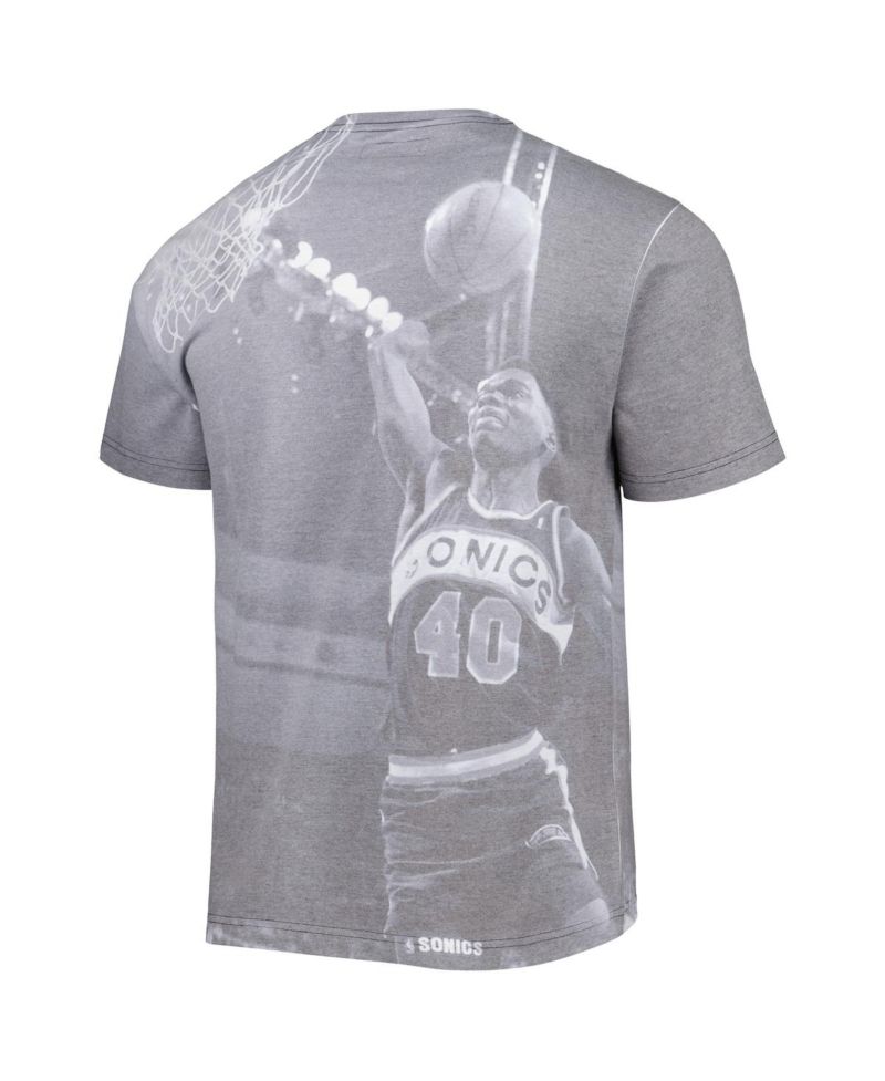 Men's Shawn Kemp Heather Gray Seattle SuperSonics Above The Rim T-shirt